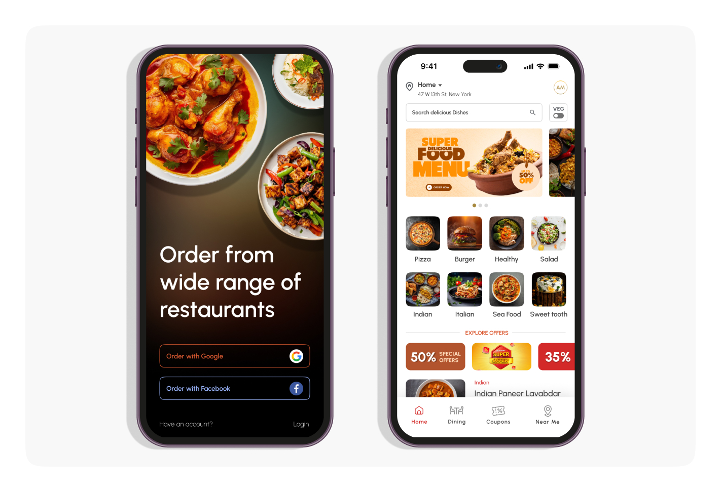 Custom Food Delivery App